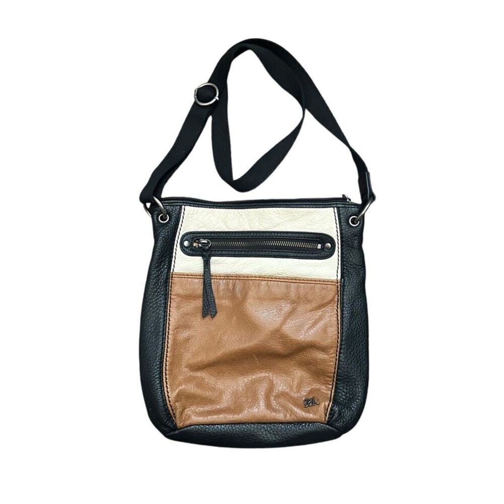The Sak Laurel Cross Body Stone Multi Purse Bag Women's Cream Brown Leather Boho